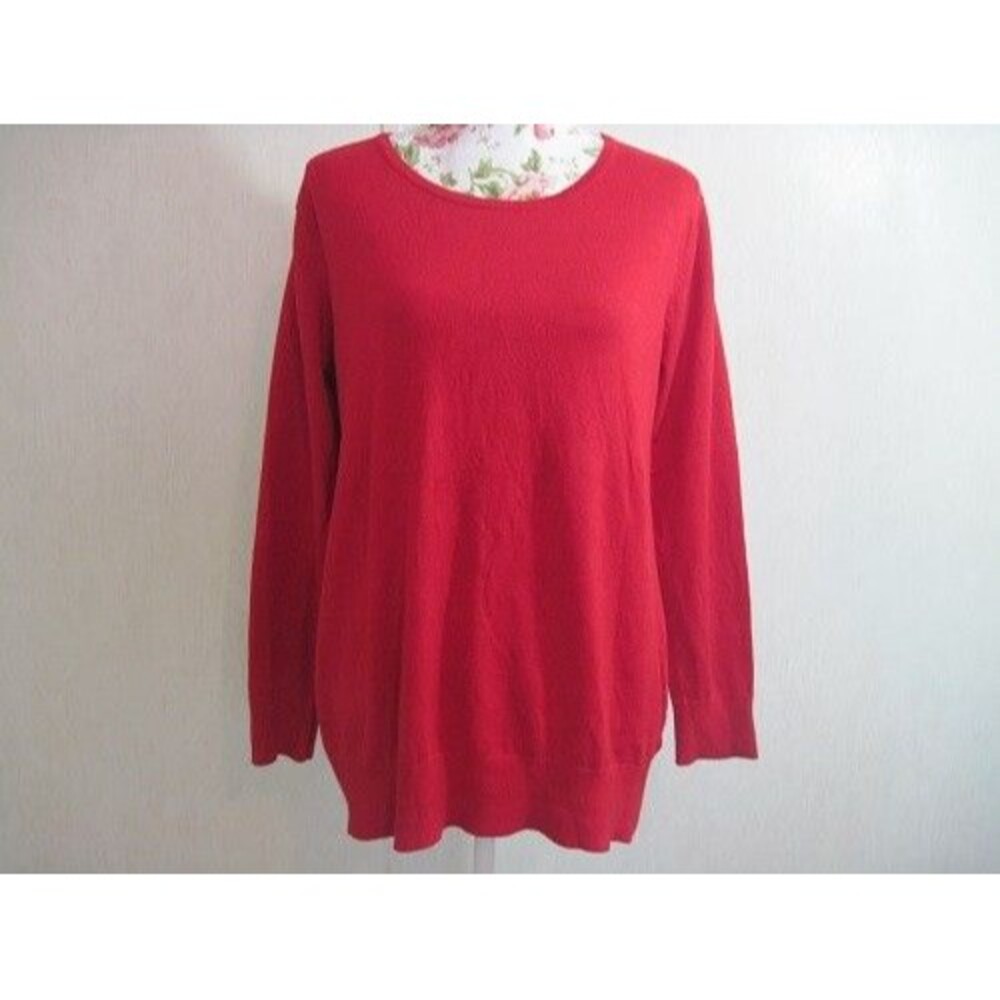 Cable & Gauge Womens Sweater Size Medium Red Crewneck Long Sleeve